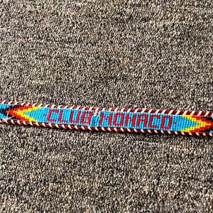 Vintage beaded Club Monaco leather belt